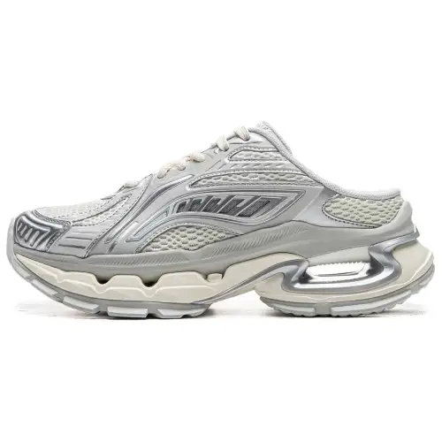 Li Ning Furious Rider BOW Closed Toe Slippers Women's Gray Beige Silver