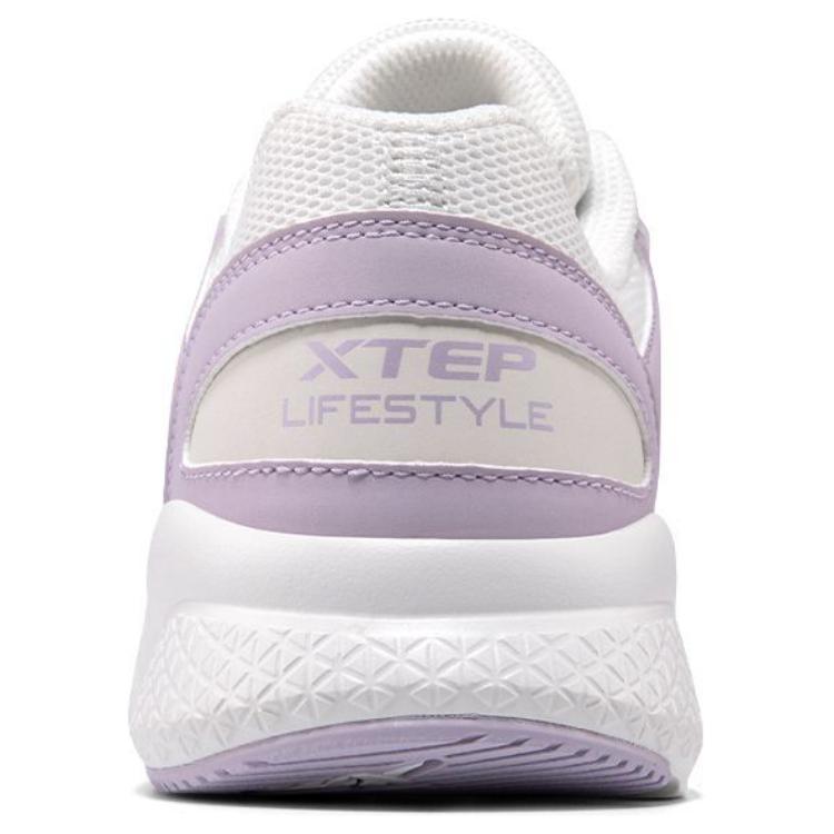 XTEP Mesh Cushioning Abrasion Resistant Breathable Lightweight Low top Sprint Running Shoes Women’s Purple White