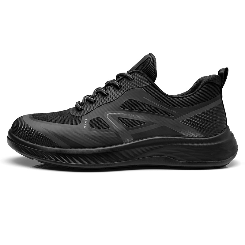Qiangren 3515 Flying Weave Sports Shoes Outdoor Commuting Training Shoes Running Shoes Men's Black