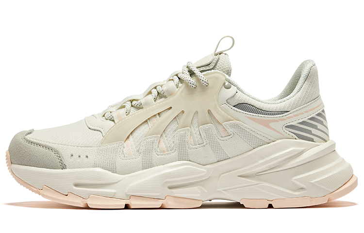Erke Athleisure Abrasion Resistant Cushioning Low top Running Shoes Women’s Ivory White Gray