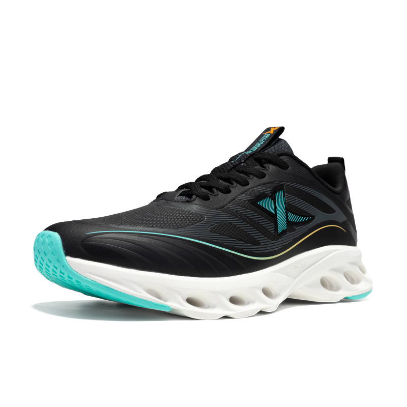XTEP Cushioning Slip Resistant Abrasion Resistant Low top Casual Running Shoes Men’s Black Green