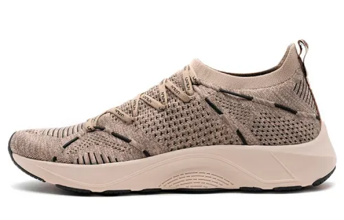 Li Ning Lightweight Fabric Cushioning Lightweight Low top Running Shoes Unisex Beige Khaki