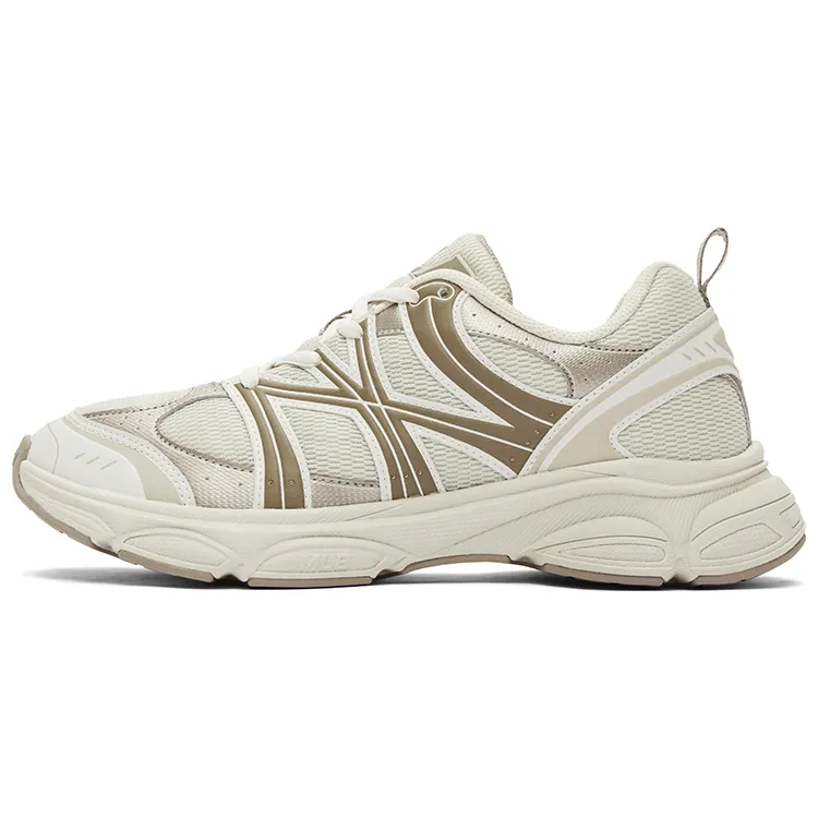 MLB Chunky Runner Ace Runner Textile, Synthetic Leather Low top Casual Running Shoes Unisex Beige Yellow