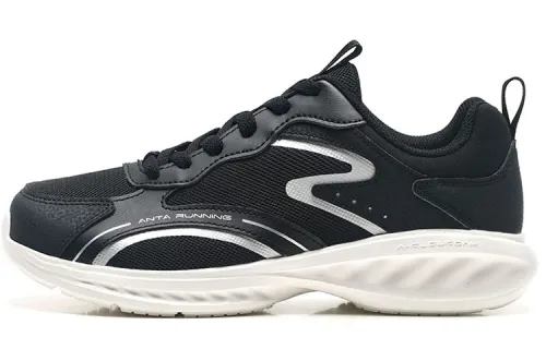 Anta Breathable Lightweight Breathable And Lightweight Low top Running Shoes Men's Black Silver