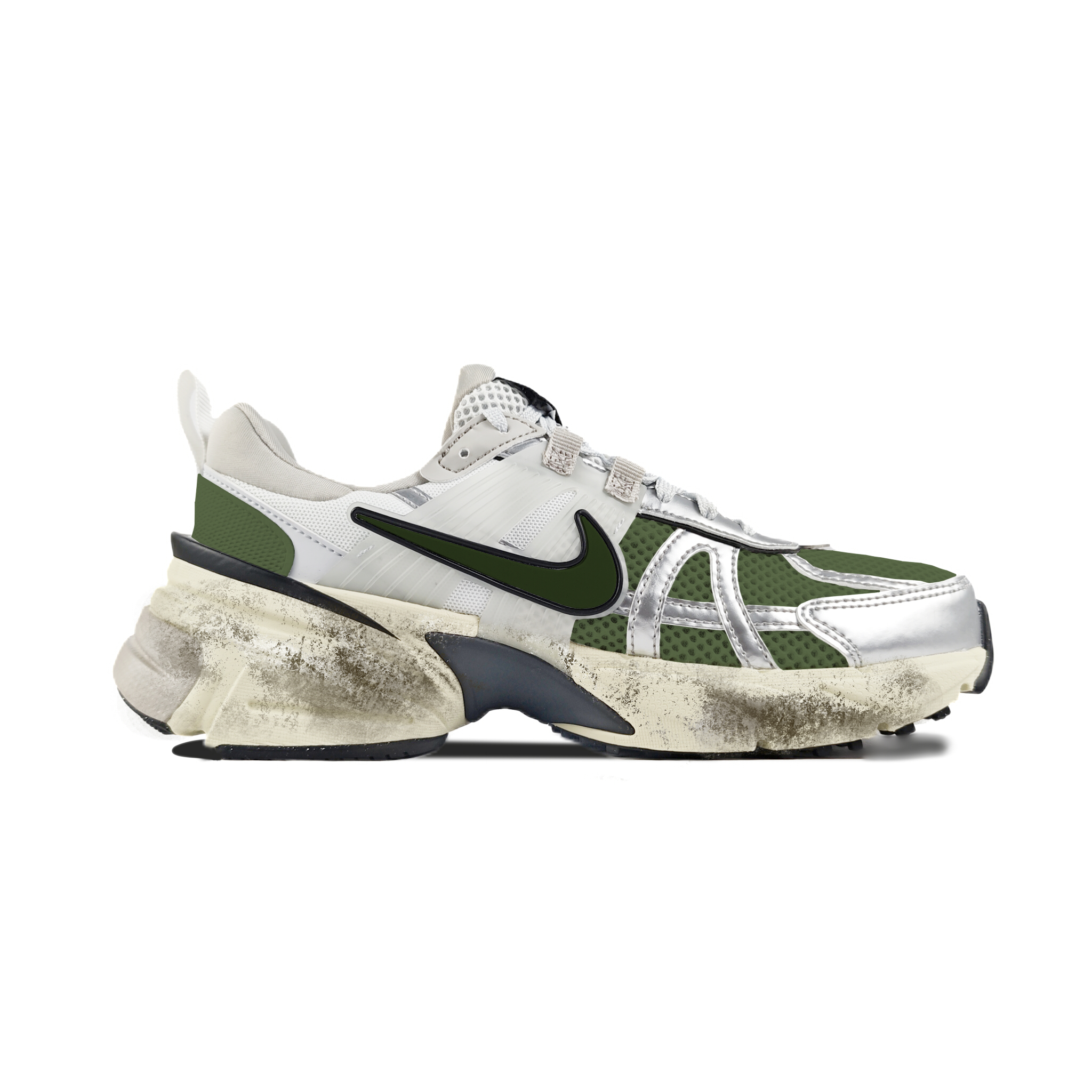Nike V2K Run Abrasion Resistant Low top Running Shoes Women’s White Green
