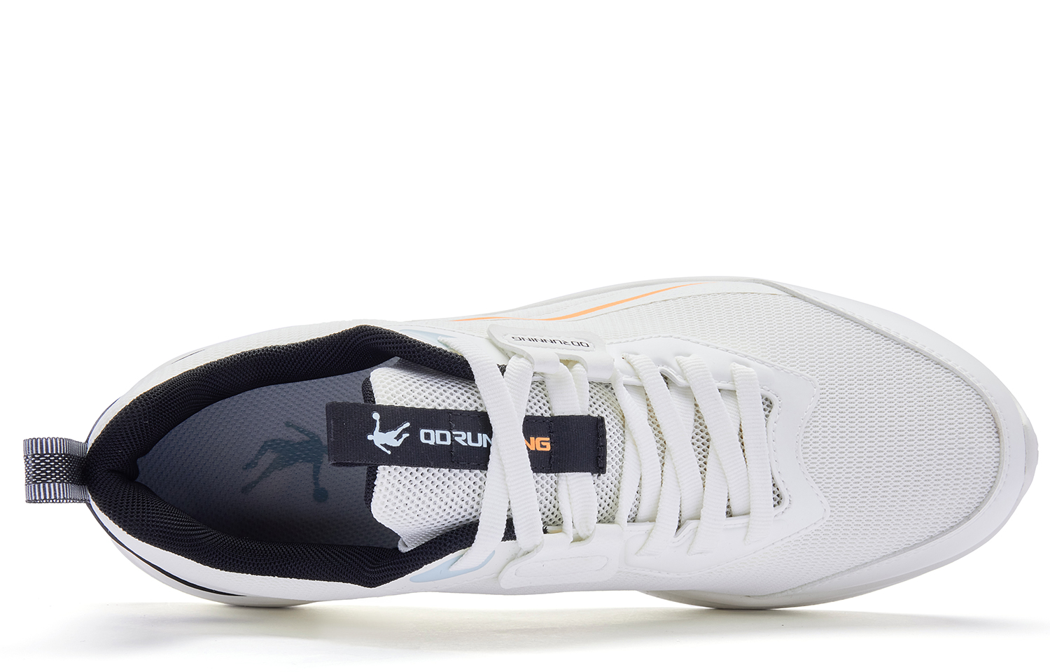 QIAODAN Cushioning Slip Resistant Abrasion Resistant Low top Running Shoes Men’s White Orange