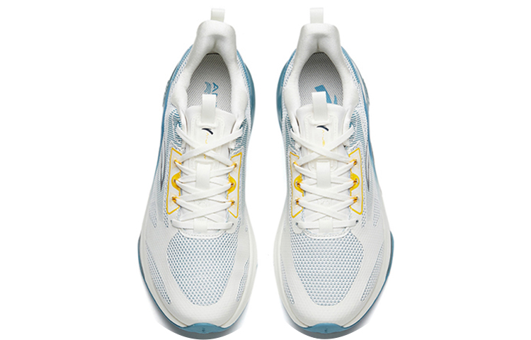 Anta Cushioning Slip Resistant Abrasion Resistant Breathable Low top Running Shoes Men’s White Blue Yellow
