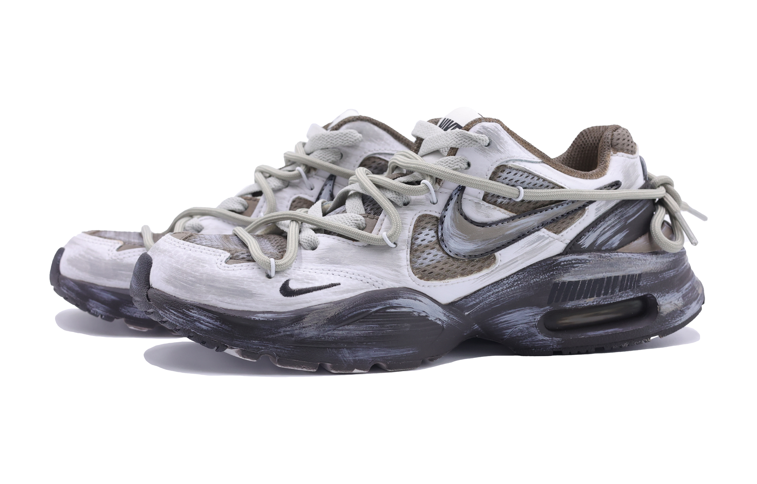 Nike Air Max Fusion Cushioning Slip Resistant Abrasion Resistant Low top Running Shoes Women’s White Gray Brown
