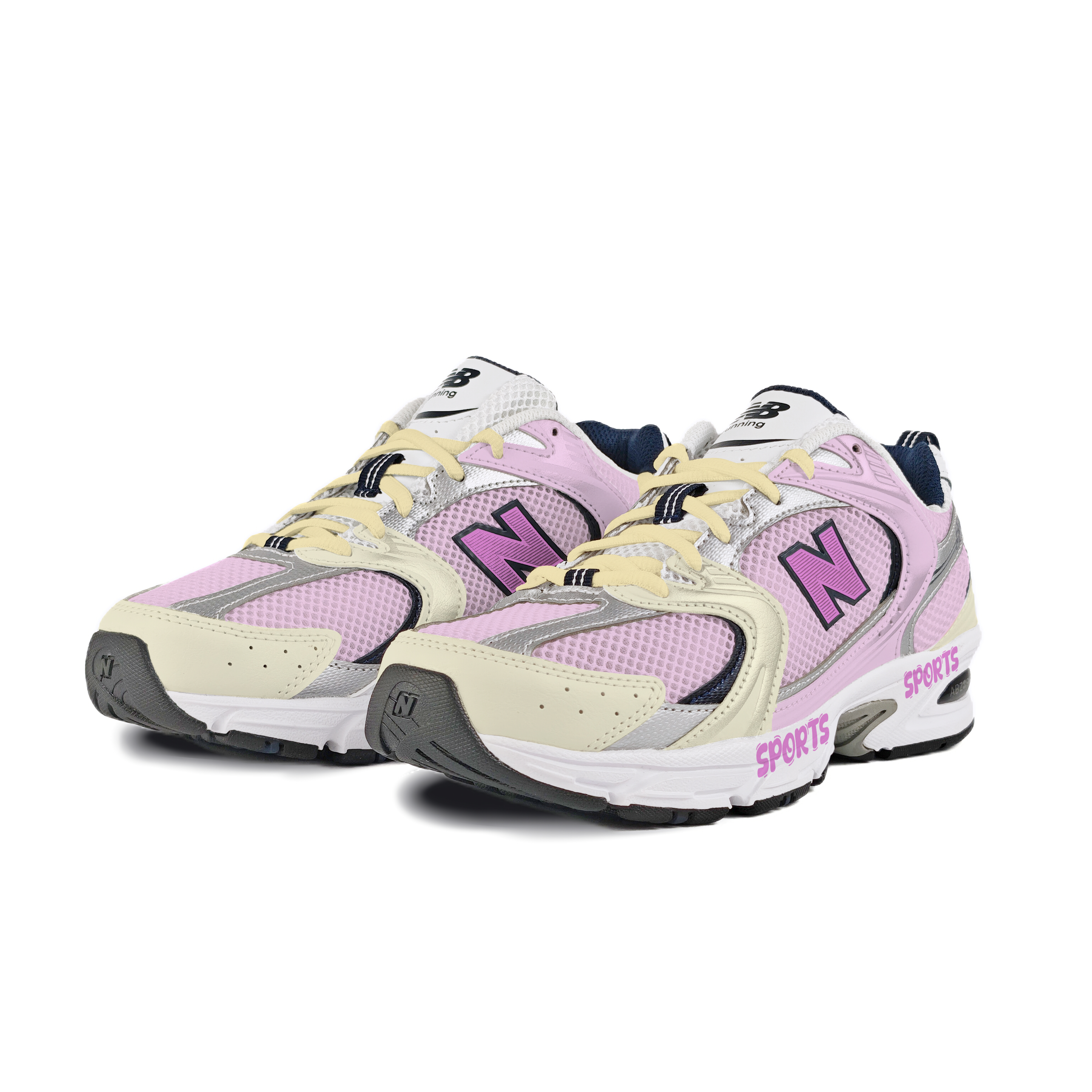 New Balance NB 530 Abrasion Resistant Low top Running Shoes Unisex Yellow Pink