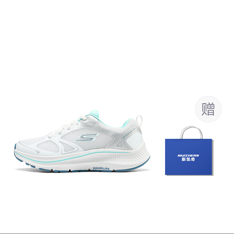 Skechers Go Run Consistent 2.0 Breathable Coverage Support Low top Running Shoes Women’s White Blue