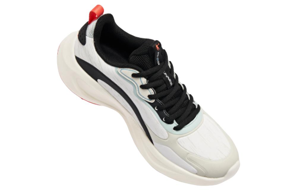 QIAODAN Comfortable Cushioning Slip Resistant Abrasion Resistant Low top Running Shoes Men’s White Black