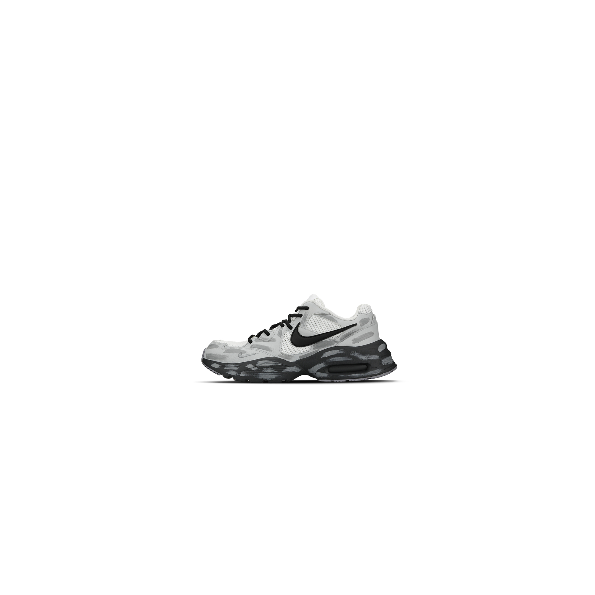 Nike Air Max Fusion Mesh, Leather Low top Air Cushion Running Shoes Women’s Gray Black