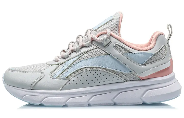 Li Ning Cushioning Lightweight Low top Running Shoes Women's Gray Blue