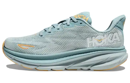 HOKA ONE ONE Clifton 9 sports comfortable fabric shock-absorbing, non-slip and wear-resistant low-cut casual running shoes for men, cloud blue and ice flow blue