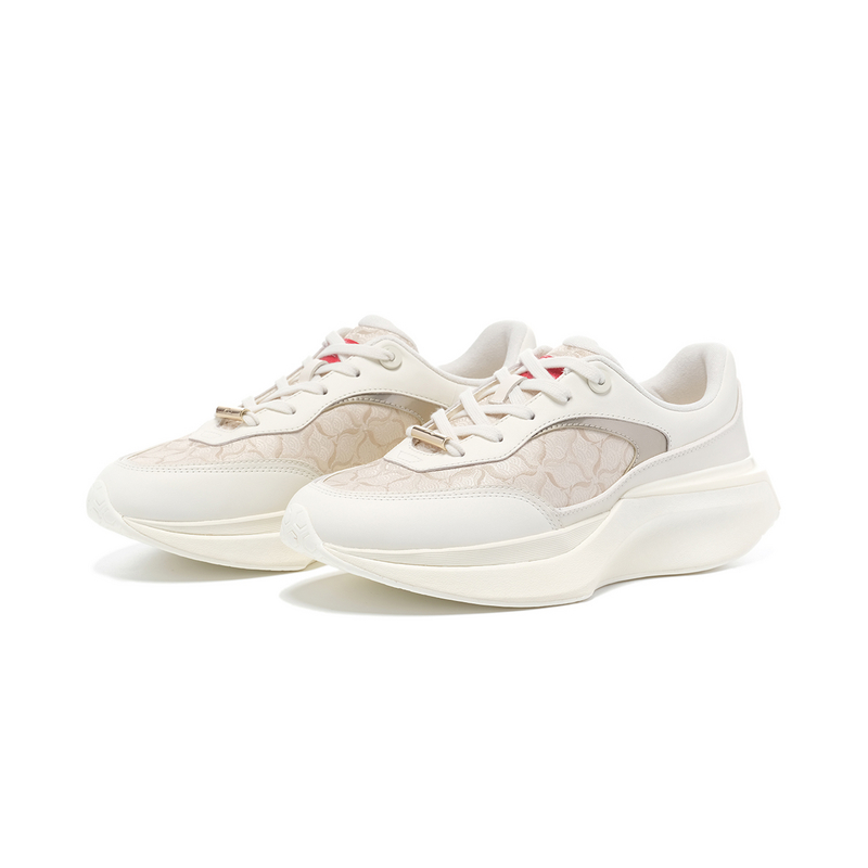 LI NING 1990 Cushioning, Wear Resistant Low top Running Shoes Women’s Ecru