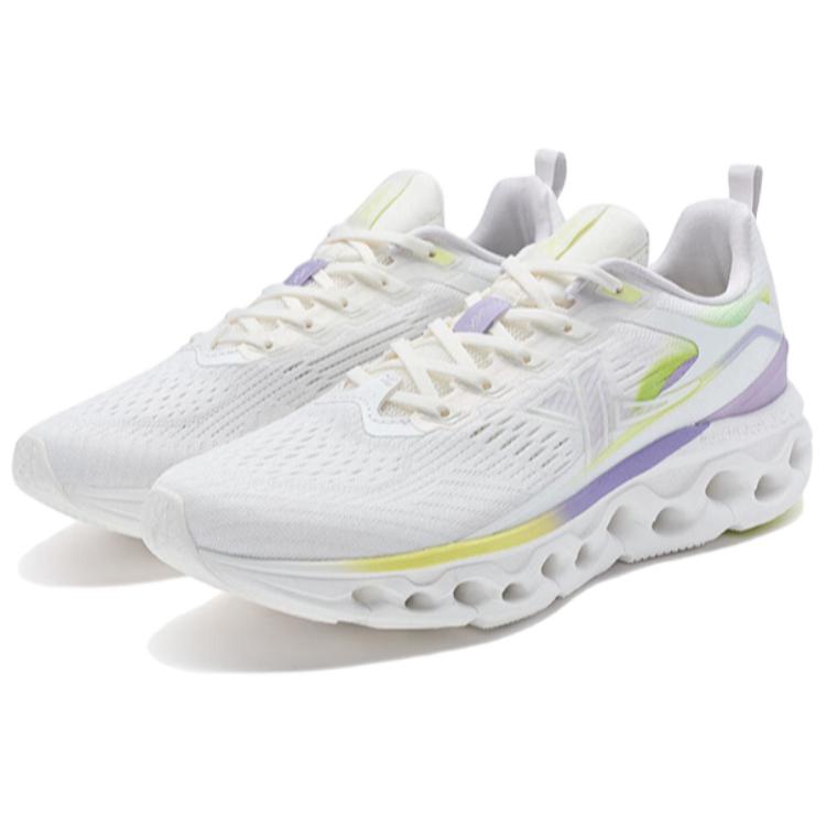 XTEP Abrasion Resistant Cushioning Slip Resistant Low top Running Shoes Women’s White Purple Yellow