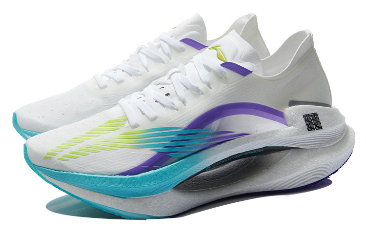 Li Ning DOPAMINE Running Shoes Men’s Low Top Standard White/Fluorescent Blue Purple