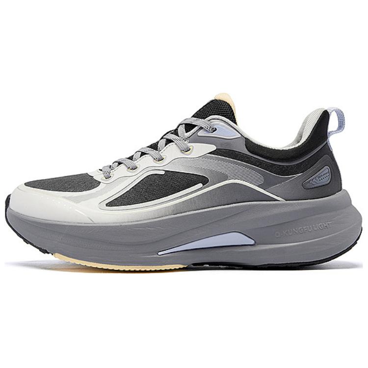 QIAODAN Synthetic Leather Slip Resistant Abrasion Resistant Low top Casual Running Shoes Women’s White Gray Black