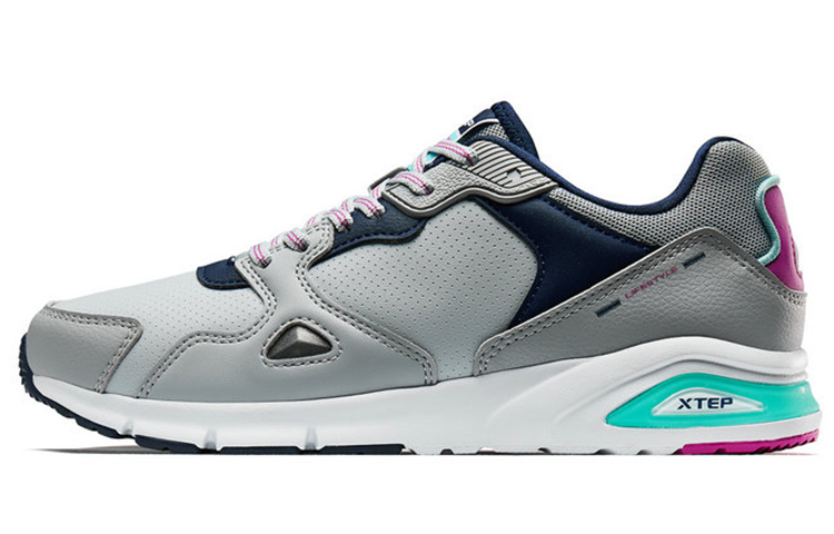 XTEP Textile, Synthetic Leather Lightweight Abrasion Resistant Low top Running Shoes Women’s Gray Red