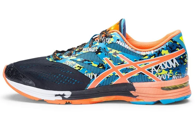 Asics Gel Noosa Tri 10 Abrasion Resistant Low top Running Shoes Men's Black Blue Orange Patchwork