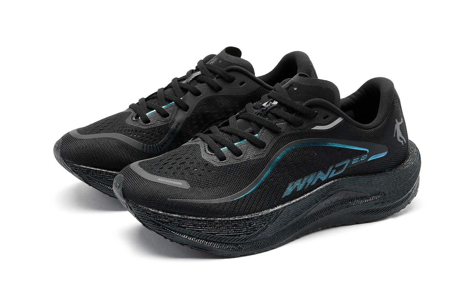 QIAODAN Strong Winds 2.0 Shock Absorbers Slip Resistant Abrasion Resistant Low top Running Shoes Women’s Black Ink Gray
