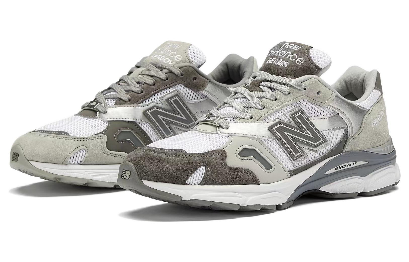 Кроссовки New Balance × beams x PaperBoy 920 (серо-белые) — Серый / белый — фото 3
