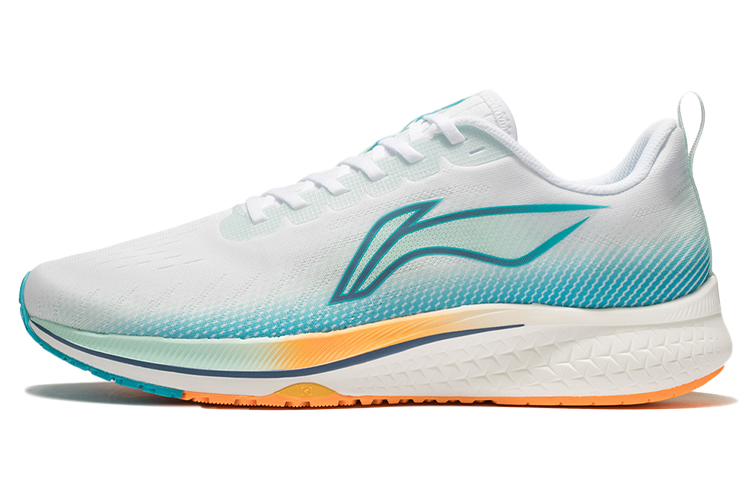 LiNing Red Rabbit 5 comfortable and versatile shock-absorbing, non-slip and wear-resistant low-cut lightforam plus running shoes for men, white and blue