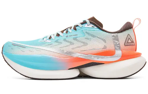 Peak Second Breath Pro Sunrise Color Carburized Plate Physically Foamed Marathon Thick-soled Racing Running Shoes Shock Absorbing Anti-Slip Wear Resistant Rebound Low-top Running Shoes Men's Color Blue Orange