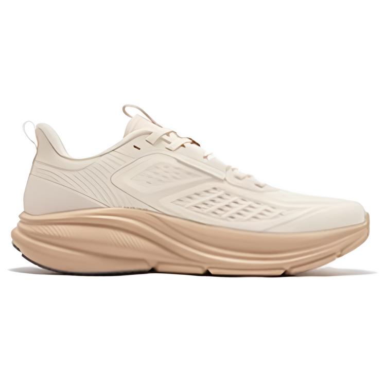 361° Slip Resistant Abrasion Resistant Low top Casual Running Shoes Men’s Lotus Seed White Apricot Tea Brown