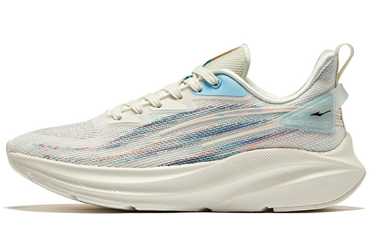 Erke Cushioning Abrasion Resistant Breathable Low top Running Shoes Women’s Ivory White Lake Blue