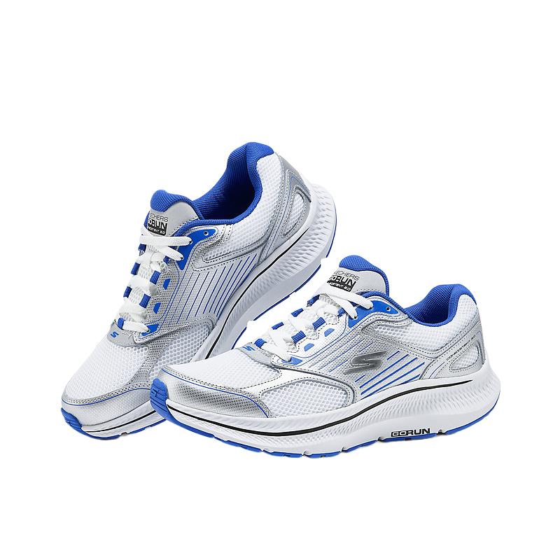 Skechers Go Run Consistent 2.0 Mesh Abrasion Resistant Low top Running Shoes Men’s White Blue
