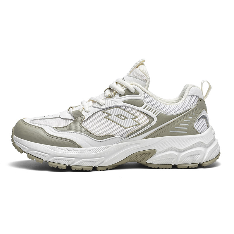 LOTTO Cushioning Slip Resistant Abrasion Resistant Low top Running Shoes Men’s Ivory White