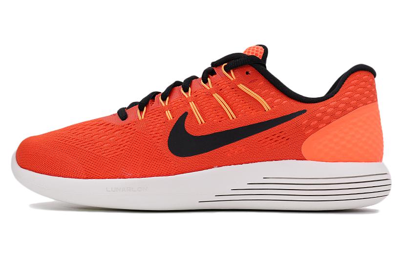Мужские кроссовки Nike Lunarglide 8 (оранжево-черно-белые)
