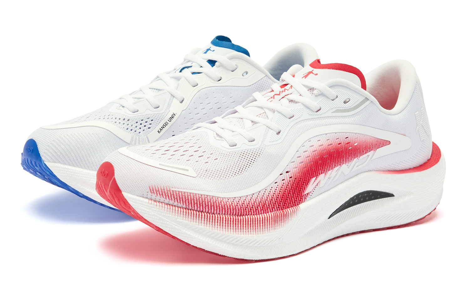 QIAODAN Strong Wind 2.0 Running Shoes Men’s Low Top Tomato Red Lightning Blue