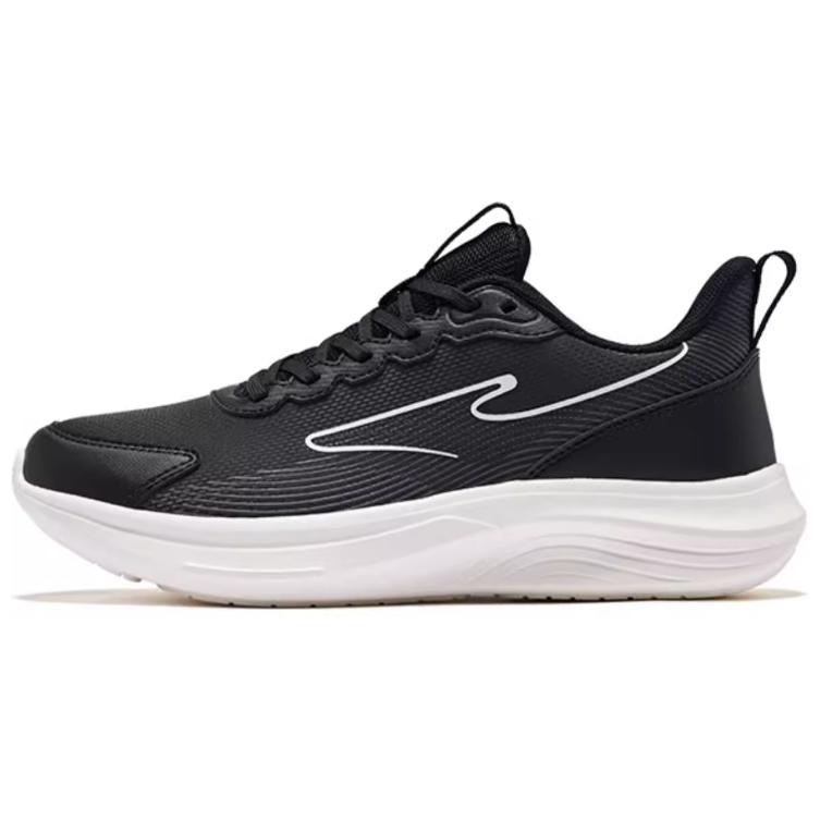 Erke Yun Yi Synthetic Leather Slip Resistant, Breathable, And Lightweight Low top Running Shoes Women’s Jet Black