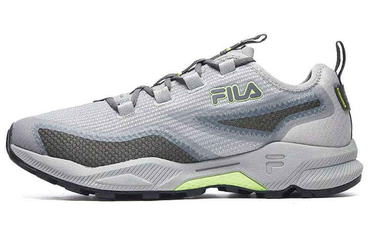 FILA Athletics Mesh, Textile Low top Running Shoes Men's Gray