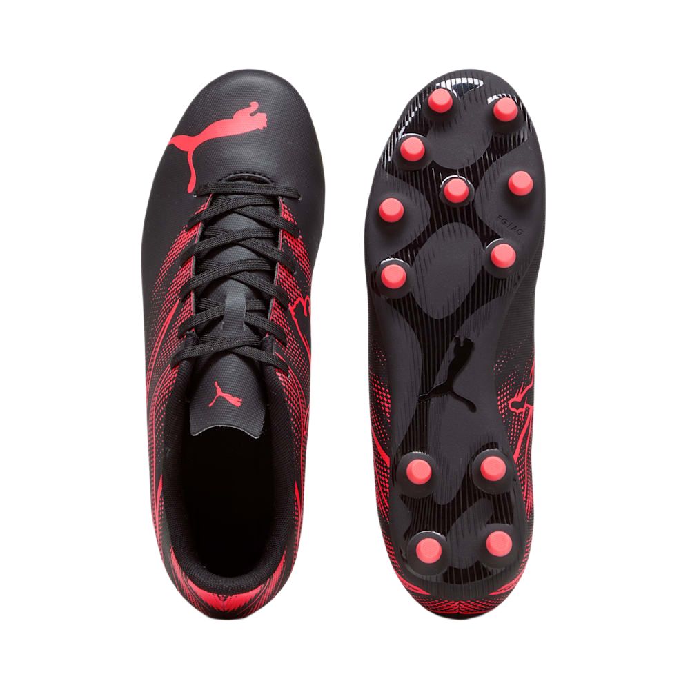 PUMA Attacanto AG Artificial Ground FG Firm Ground Abrasion Resistant Soccer Shoes Men’s Black Red