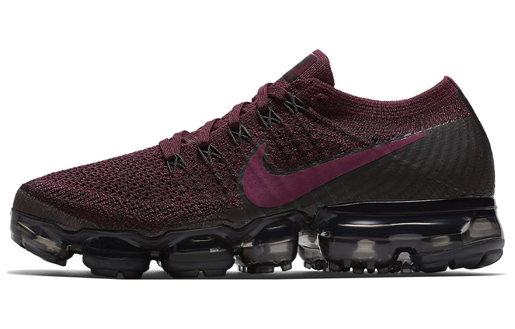 Nike VaporMax Flyknit Berry Full-pallet Professional Sports Shoes Low-top Air Cushion Marathon Running Shoes Women's Crimson Red