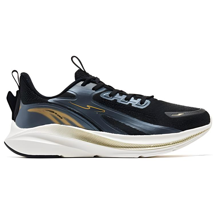 Erke Comfortable Cushioning Slip Resistant Abrasion Resistant Rebound Low top Running Shoes Men’s Black Gold