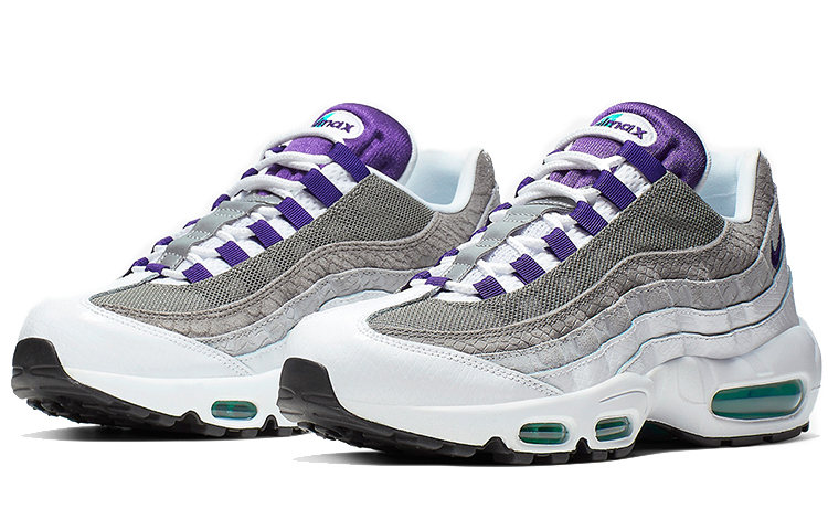 Мужские кроссовки Nike Air Max 95 (фиолетовый / серый / белый / зеленый) — Фиолетовый / серый / белый / зелёный — фото 3
