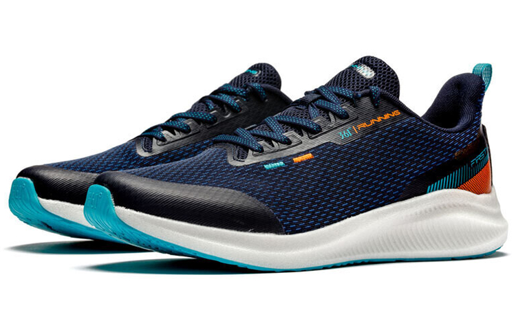 361° QU!KFOAM Cushioning Slip Resistant Abrasion Resistant Breathable Low top Running Shoes Men’s Black Blue