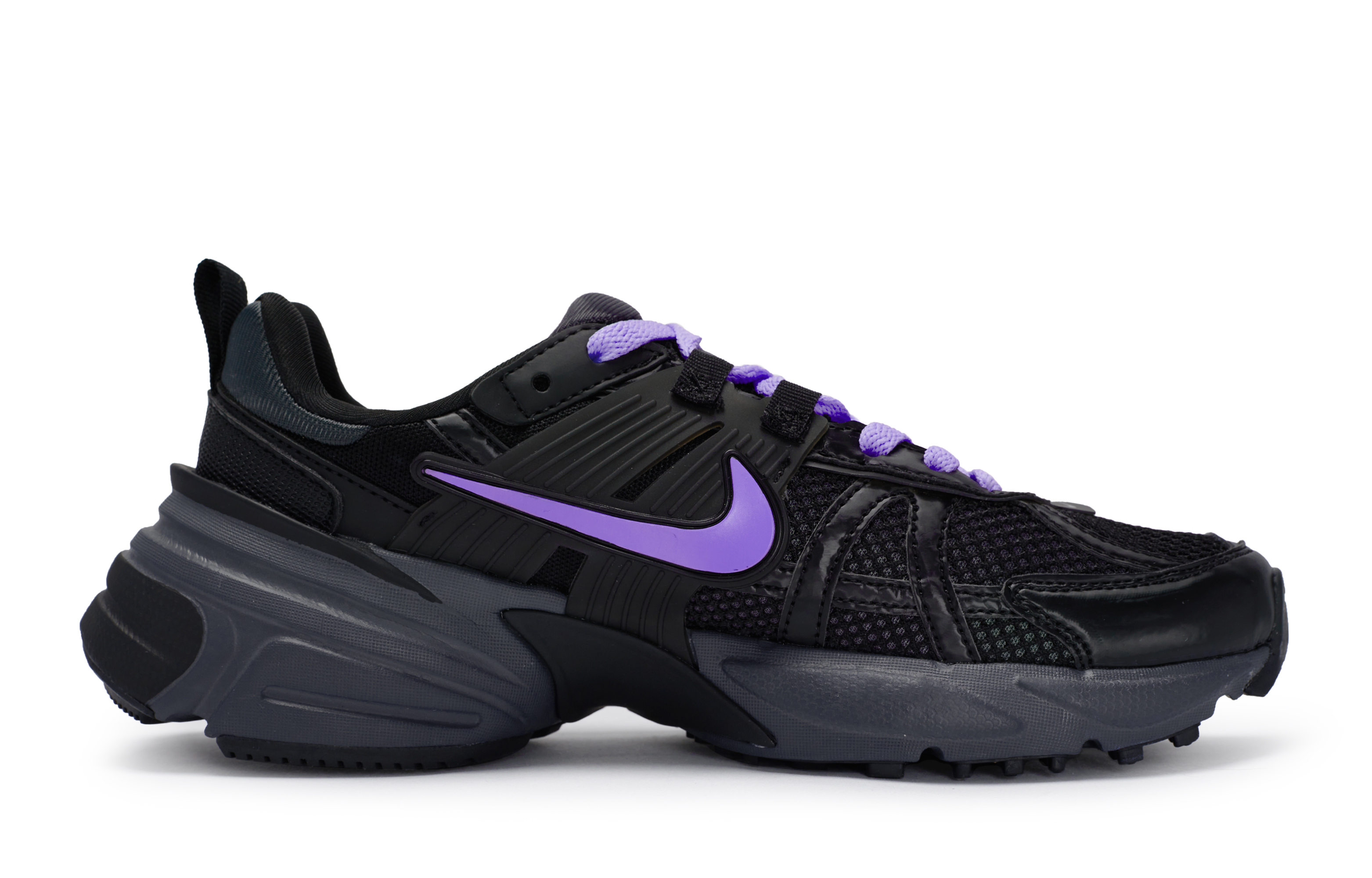 Nike V2K Run Cushioning Abrasion Resistant Waterproof Low top Running Shoes Unisex Black Purple
