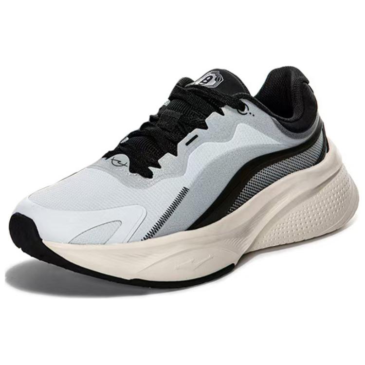 Erke PU, Textile Cushioning Abrasion Resistant Low top Running Shoes Men’s Gray Black