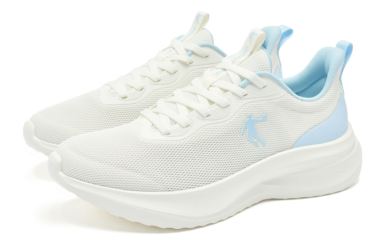 QIAODAN Fabric Low top Q LITESPEED Technology Running Shoes Men’s White Blue
