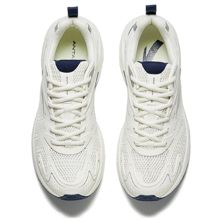 Anta Cushioning Slip Resistant Low top Running Shoes Men’s White Blue