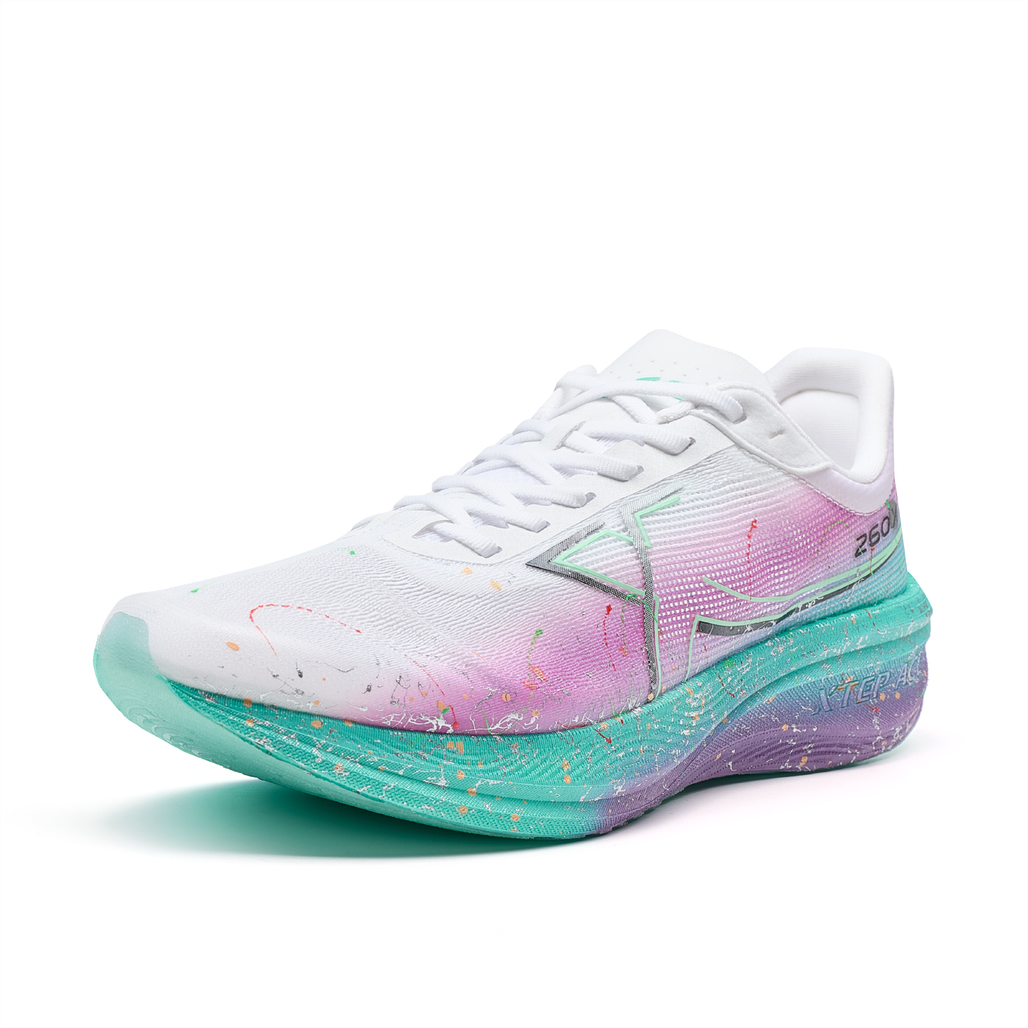 XTEP 260X 1.0 Abrasion Resistant Support Low top Carbon Plate Running Shoes Men’s White Purple