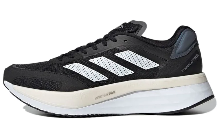 Adidas Adizero Boston 10 Slip Resistant Slip Resistant Low top Running Shoes Unisex Black White