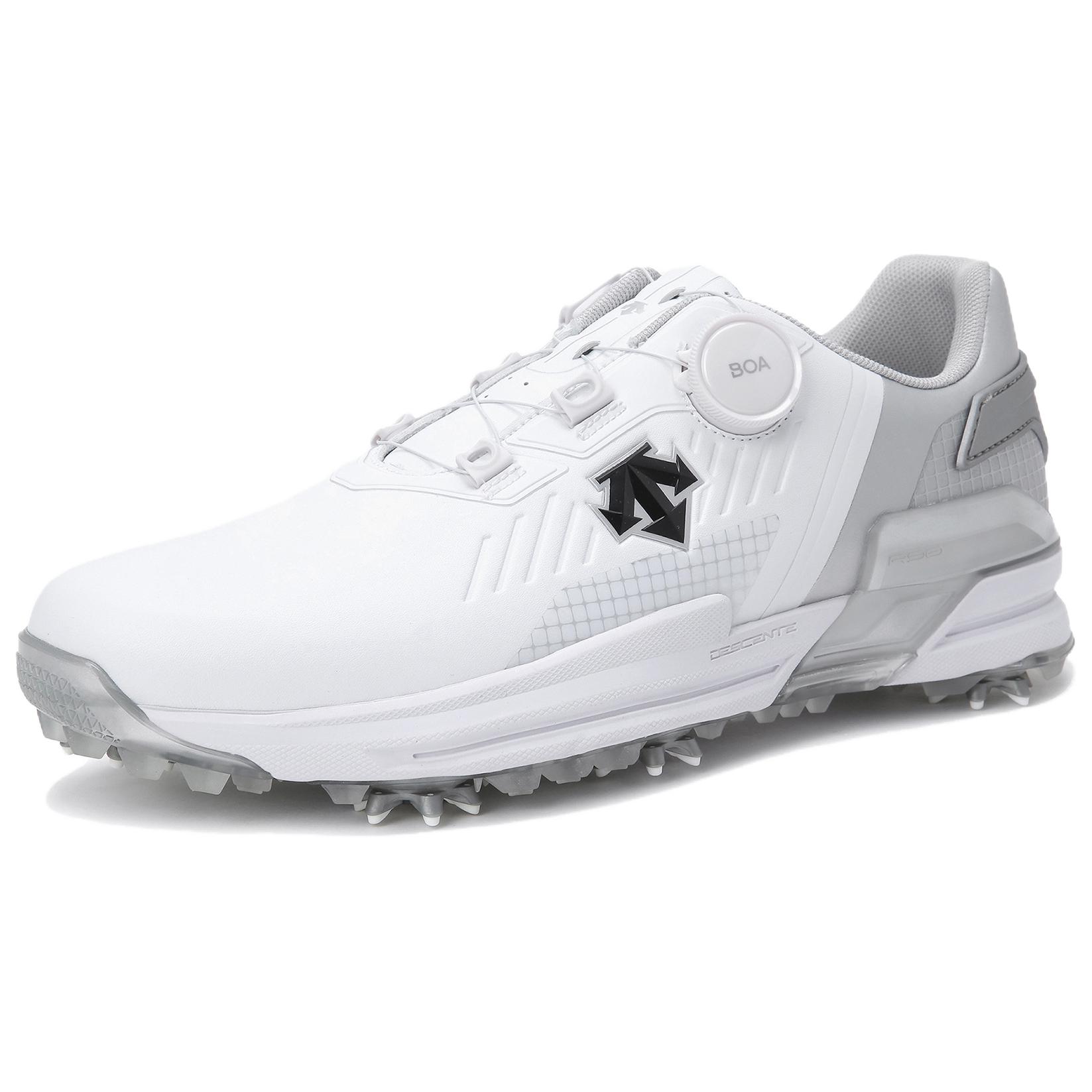 DESCENTE SWINGER BOA Soft And Comfortable Slip Resistant Slip Resistant Low top Golf Shoes Men’s White Silver
