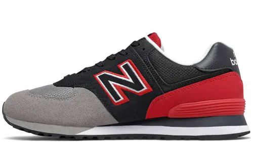 New Balance NB 574 Comfortable Low top Running Shoes Unisex Gray Red Black D Width
