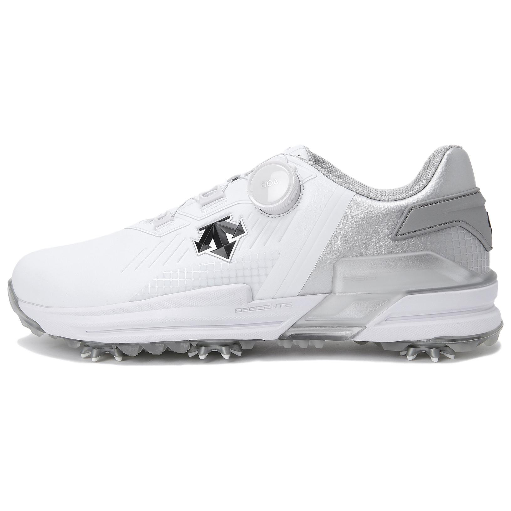 DESCENTE SWINGER BOA Soft And Comfortable Slip Resistant Slip Resistant Low top Golf Shoes Men’s White Silver